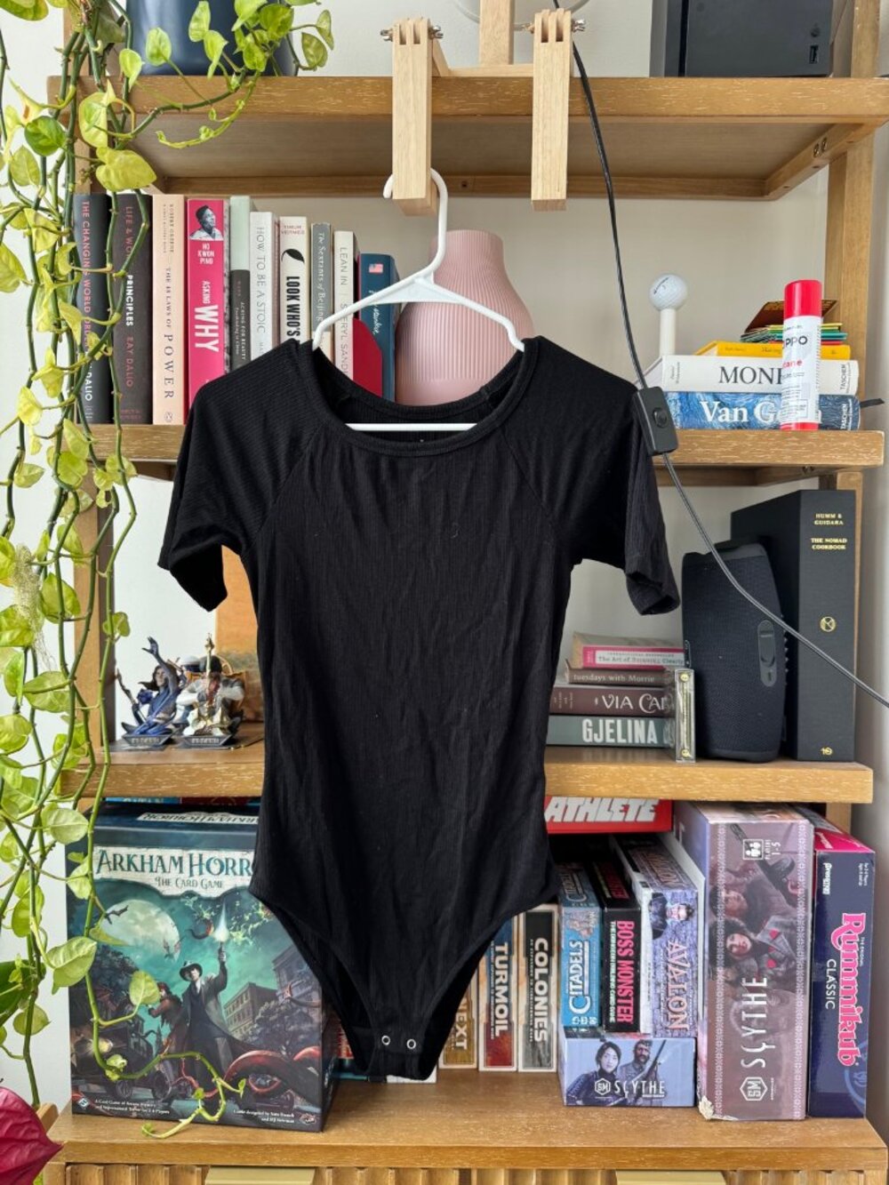 Everlane Black Ribbed Bodysuit Size M